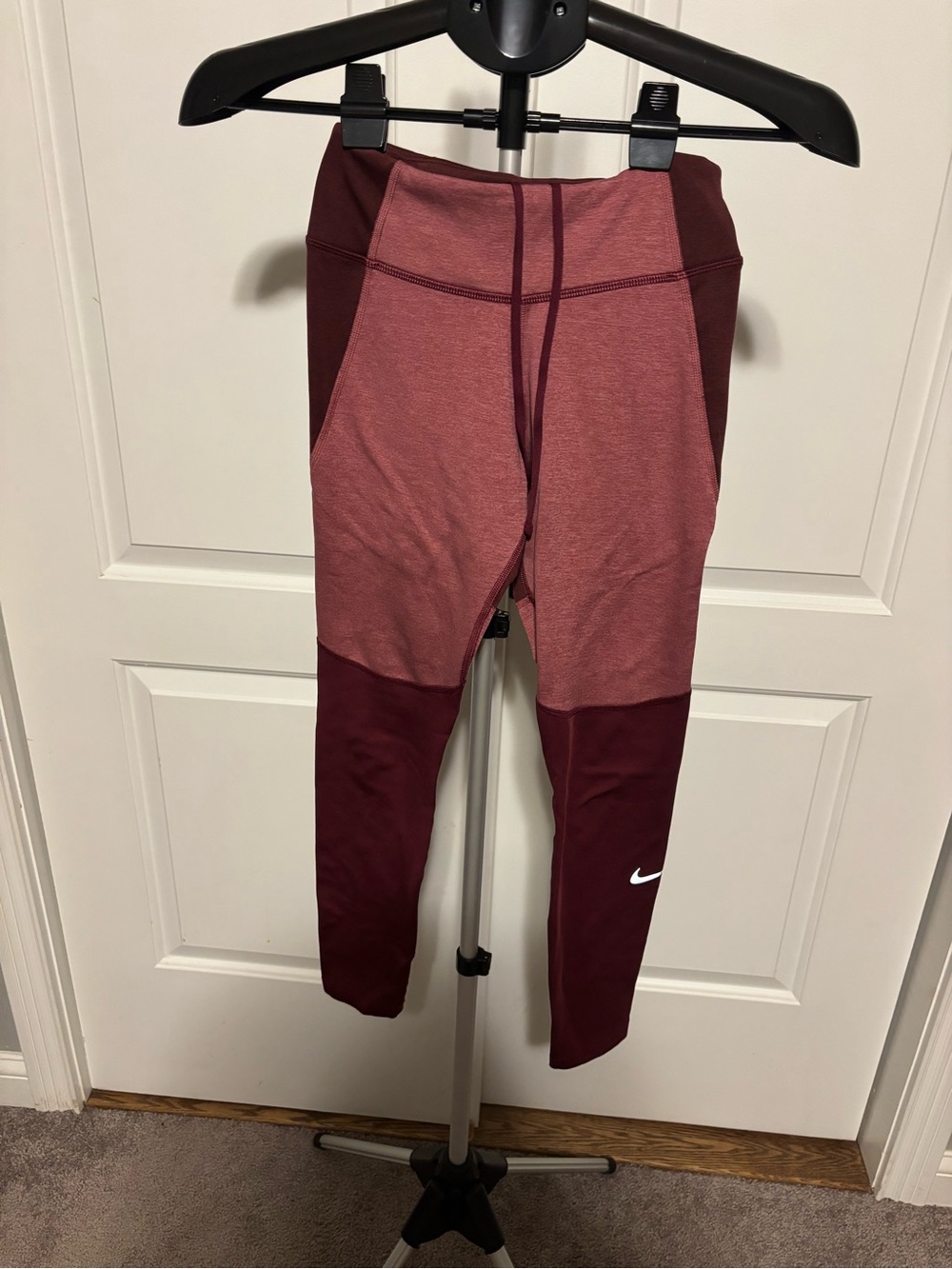 Nike' Two-Tone Burgundy Leggings